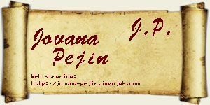Jovana Pejin vizit kartica